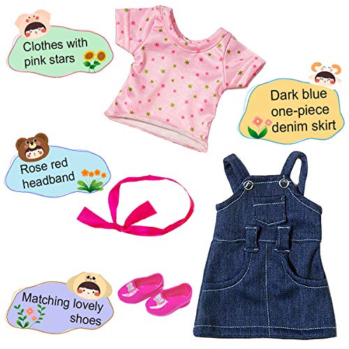 Ecore Fun Black Doll 14.5 Inch Baby Girl Doll and Clothes Set African Washable Realistic Silicone Girl Dolls -Best Gift for Kids Girls by Ecore Fun