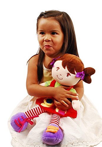 Linzy Plush 16" Educational Plush Doll, Adorable Plush Doll Comes with clad ,a Removable Outfit Packed with Closures-Perfect for Testing a Little One's Growing Problem Solving and Motor Skills from LJAP1