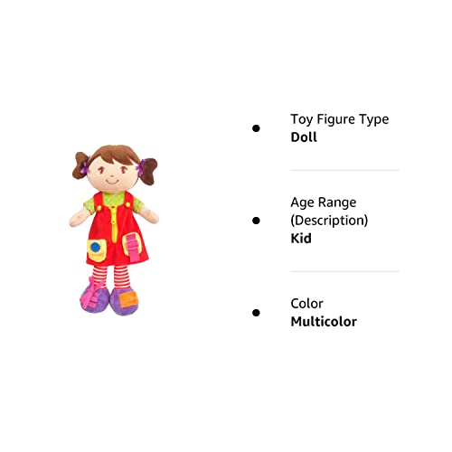 Linzy Plush 16" Educational Plush Doll, Adorable Plush Doll Comes with clad ,a Removable Outfit Packed with Closures-Perfect for Testing a Little One's Growing Problem Solving and Motor Skills from LJAP1