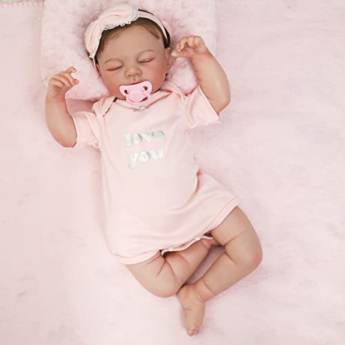 DCOLCO Reborn Baby Dolls Sleeping Girl - 19 Inches Cloth Body Realistic Newborn Baby Doll That Look Real for Kids Age 3+ from DCOLCO