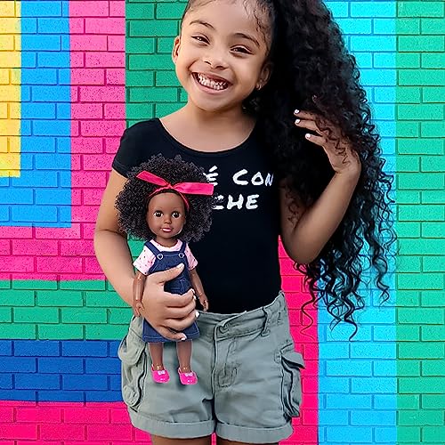 Ecore Fun Black Doll 14.5 Inch Baby Girl Doll and Clothes Set African Washable Realistic Silicone Girl Dolls -Best Gift for Kids Girls by Ecore Fun