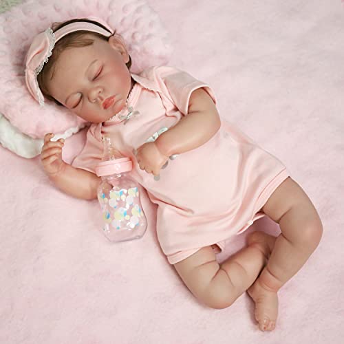 DCOLCO Reborn Baby Dolls Sleeping Girl - 19 Inches Cloth Body Realistic Newborn Baby Doll That Look Real for Kids Age 3+ from DCOLCO