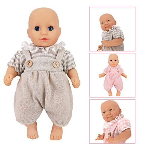 DC-BEAUTIFUL 6 Set Girl Dolls Clothes Gift for 14 Inch 18 Inch Newborn Baby Dolls, Includes Doll Outfits Dress Hat Socks, Total 14 Pcs Doll Onesies Clothes Pajamas Costumes by DC-BEAUTIFUL