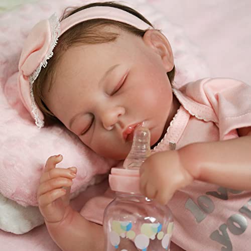 DCOLCO Reborn Baby Dolls Sleeping Girl - 19 Inches Cloth Body Realistic Newborn Baby Doll That Look Real for Kids Age 3+ from DCOLCO