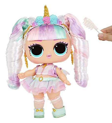 LOL Surprise Big Baby Hair Hair Hair Large 11" Unicorn Doll w/ 14 Surprises Including Shareable Accessories & Blue Pink Hair & Dress, Holiday Toy Playset, Great Gift for Kids Girls Ages 4 5 6+ Years from MGA Entertainment