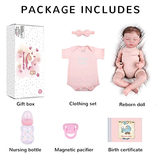 DCOLCO Reborn Baby Dolls Sleeping Girl - 19 Inches Cloth Body Realistic Newborn Baby Doll That Look Real for Kids Age 3+ from DCOLCO