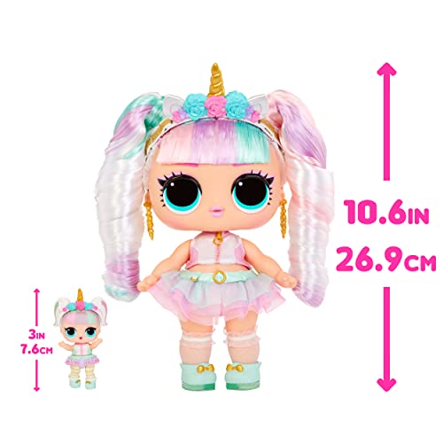 LOL Surprise Big Baby Hair Hair Hair Large 11" Unicorn Doll w/ 14 Surprises Including Shareable Accessories & Blue Pink Hair & Dress, Holiday Toy Playset, Great Gift for Kids Girls Ages 4 5 6+ Years from MGA Entertainment