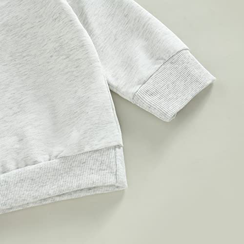 Toddler Baby Boy Clothes Solid Color Long Sleeve Crewneck Sweatshirt Top Casual Pants Set 2Pcs Fall Winter Outfits (Gray & Green, 12-18 Months) by MA&BABY