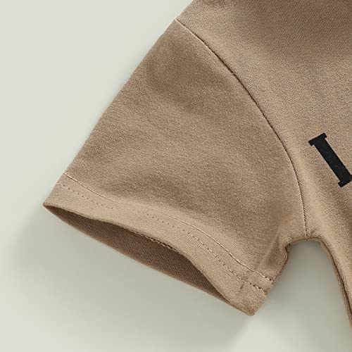 Western Baby Boy Summer Clothes Cow Print Short Sleeve T-Shirt Top Shorts Set 2Pcs Toddler Western Cowboy Outfits (A Coffee, 0-6 Months) from 