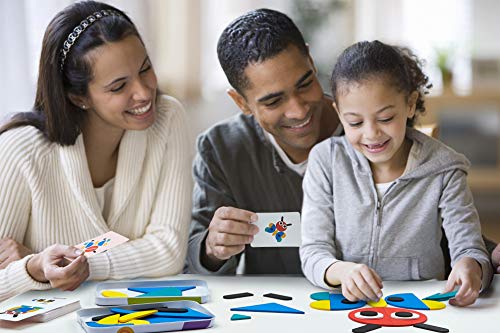 LIKEE Wooden Pattern Blocks Animals Jigsaw Puzzle Sorting and Stacking Games Montessori Educational Toys for Toddlers Kids Boys Girls Age 3+ Years Old (36 Shape Pieces& 60 Design Cards in Iron Box) from LiKee