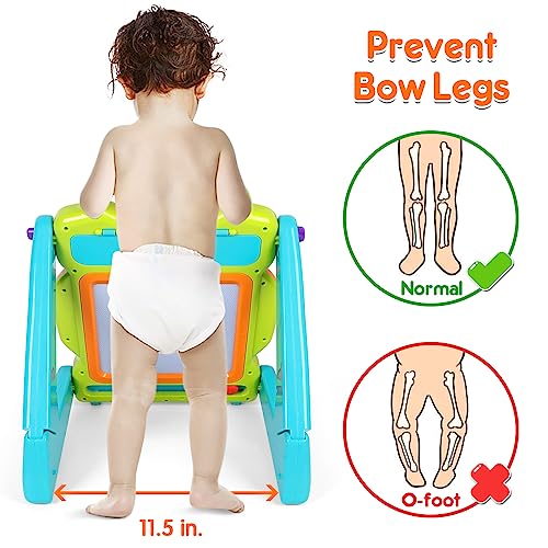 3-IN-1 Baby Sit to Stand Walker Toy Activity Table Drawing Board Educational Toys for 1 Year Old Boy Girl Birthday Gift 9 12 18 Months 2 3 Year Old Baby Kid Toddler Push Toy Musical Sound Light Effect by ORWINE