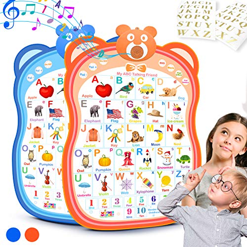 My ABC Talking Friend Interactive Alphabet Toy Talking Poster Wall Chart, Educational Toy for Learning Toddlers, Age 2+ Year Old Boys and Girls [ORANGE COLOR ONLY] from Wonder-Wonder