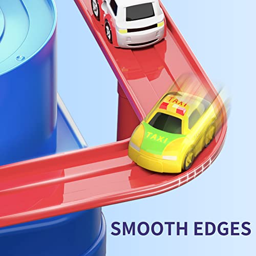 Lucky Doug Toddler Toys for 2 3 4 5 6 Year Old Boys, Race Car Tracks Toys for Boys, Car Rescue Adventure Preschool Educational Toys Christmas Birthday Gifts for Boys with 4 Mini Car 6 Buttons by Lucky Doug