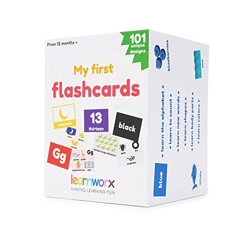 My First Flash Cards for Toddlers - 101 Cards - 202 Sides - Learn Shapes, Numbers, Colors, Body Parts, Counting, Letters & More - Fun Learning and Educational Flashcards from learnworx