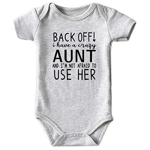 Azzwnee Crazy Aunt Baby Boy Clothes Unisex Funny Baby Girl Onesies gray 0-3 months (gray, 12-18M) from 
