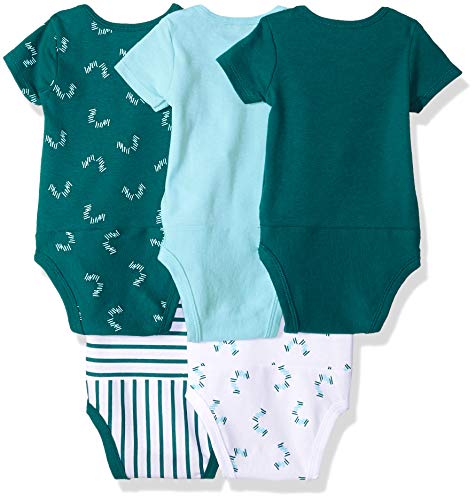 Hanes baby boys Ultimate Flexy 5 Pack Short Sleeve Bodysuits Bodystocking, Greens, 12-18 Months US from Hanes