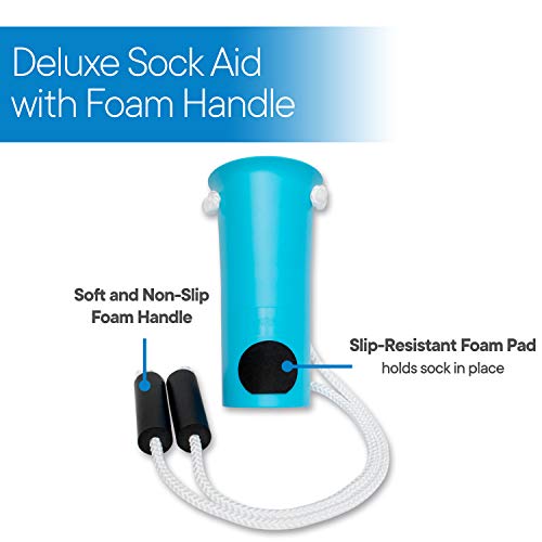 RMS Sock Aid Kit - Easy On Easy Off Device for Putting On Socks and Removing Socks or Stockings for Men and Women with Limited Mobility (Blue) by Royal Medical Solutions