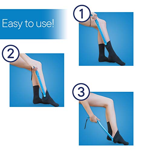 RMS Sock Aid Kit - Easy On Easy Off Device for Putting On Socks and Removing Socks or Stockings for Men and Women with Limited Mobility (Blue) by Royal Medical Solutions