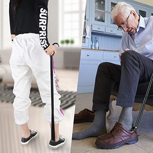 35" Long Dressing Stick with Shoe Horn with Sock Removal Tool, Adjustable Extended Dressing Aids for Shoes, Socks, Shirts and Pants from JJDPARTS