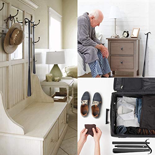 35" Long Dressing Stick with Shoe Horn with Sock Removal Tool, Adjustable Extended Dressing Aids for Shoes, Socks, Shirts and Pants from JJDPARTS