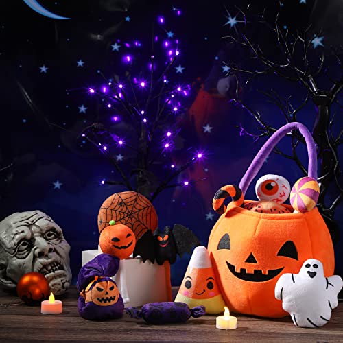 11 Pcs My First Halloween Pumpkin Set Halloween Plush Toys Stuffed Pumpkin Plush Ghost Candy Corn Bat Pumpkin Baskets Halloween with Handles for Halloween Party Decoration Gift Bag by HyDren