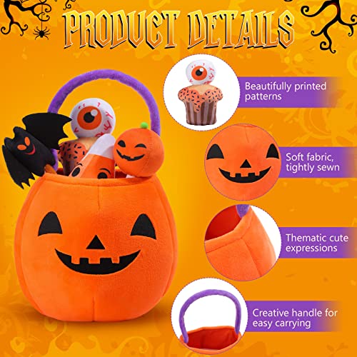 11 Pcs My First Halloween Pumpkin Set Halloween Plush Toys Stuffed Pumpkin Plush Ghost Candy Corn Bat Pumpkin Baskets Halloween with Handles for Halloween Party Decoration Gift Bag by HyDren