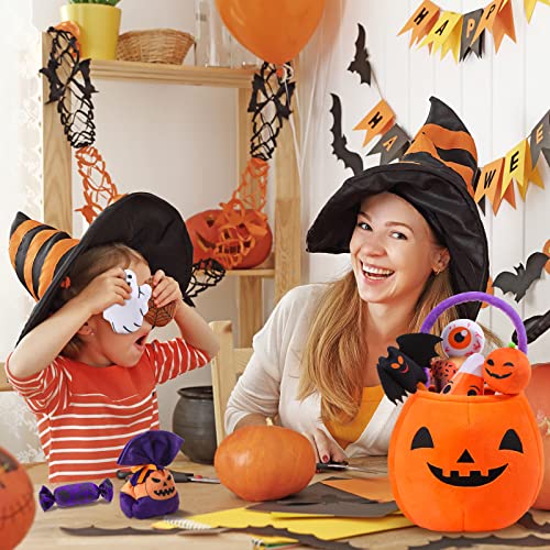 11 Pcs My First Halloween Pumpkin Set Halloween Plush Toys Stuffed Pumpkin Plush Ghost Candy Corn Bat Pumpkin Baskets Halloween with Handles for Halloween Party Decoration Gift Bag by HyDren