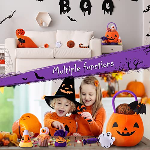 11 Pcs My First Halloween Pumpkin Set Halloween Plush Toys Stuffed Pumpkin Plush Ghost Candy Corn Bat Pumpkin Baskets Halloween with Handles for Halloween Party Decoration Gift Bag by HyDren