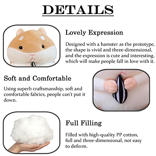 9" Hamster Plush Stuffed Animals, Kawaii Hamster Toy for Kids Boys Girls, Brown from zhidiloveyou