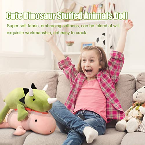 Dinosaur Weighted Stuffed Animals for Anxiety and Stress Relief, Filling with Beans and PP Cotton 1.3 LB - 14 Inch Dinosaur Plush with Adorable (Green, Medium) from Securitoday