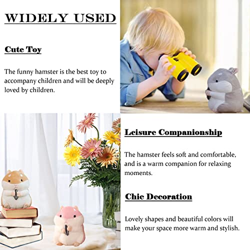 9" Hamster Plush Stuffed Animals, Kawaii Hamster Toy for Kids Boys Girls, Brown from zhidiloveyou