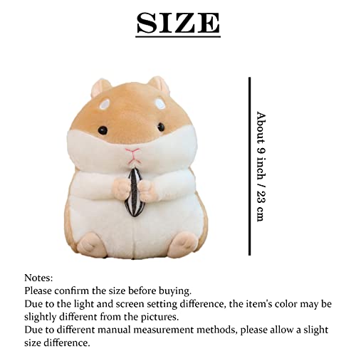 9" Hamster Plush Stuffed Animals, Kawaii Hamster Toy for Kids Boys Girls, Brown from zhidiloveyou