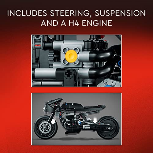 LEGO Technic The Batman â BATCYCLE Set 42155, Collectible Toy Motorcycle, Scale Model Building Kit of The Iconic Super Hero Bike from 2022 Movie by LEGO