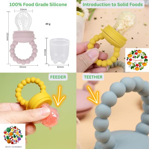 o'doe Baby Led Weaning Feeding Supplies for Toddlers, Baby Feeding Set 17 Pcs | Suction Silicone Baby Bowl Self Eating with Fruit Feeder, Cup, Bibs, Food Plate Kit with Lid | Grey V2 from o'doe
