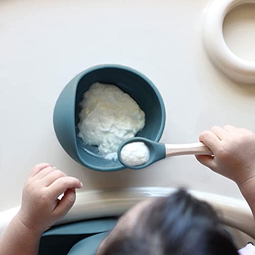 o'doe Baby Led Weaning Feeding Supplies for Toddlers, Baby Feeding Set 17 Pcs | Suction Silicone Baby Bowl Self Eating with Fruit Feeder, Cup, Bibs, Food Plate Kit with Lid | Blue V2 by o'doe