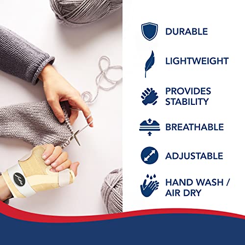 Doctor Developed Thumb Brace / Thumb splint / Thumb spica splint / Thumb Stabilizer for Men and Women -Registered Class I Medical Device & Doctor Written Handbook - For right and left hand, arthritis pain and support, tendonitis, cmc, de quervains (Nude,P