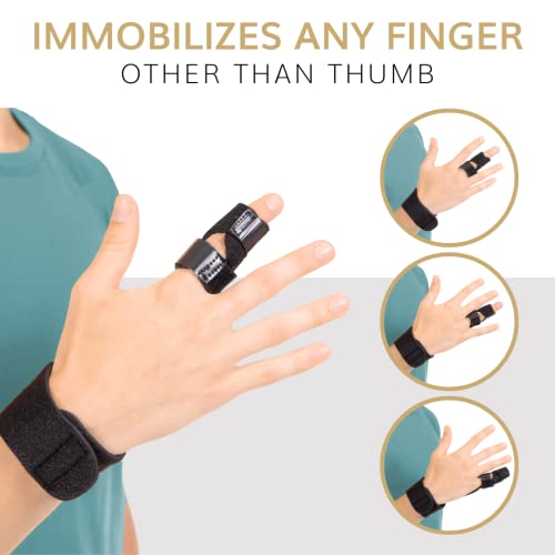 BraceAbility Finger Splint - Adjustable Support Guard for Jammed or Broken Knuckle Treatment, Medical-Grade Aluminum Immobilizer to Straighten Trigger Finger, Arthritis Pain Relief Brace (Universal) from BraceAbility