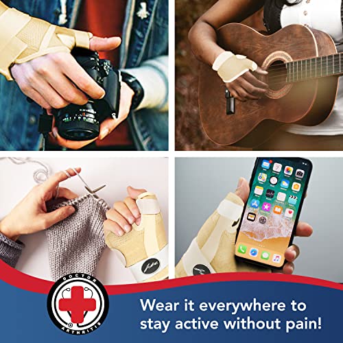 Doctor Developed Thumb Brace / Thumb splint / Thumb spica splint / Thumb Stabilizer for Men and Women -Registered Class I Medical Device & Doctor Written Handbook - For right and left hand, arthritis pain and support, tendonitis, cmc, de quervains (Nude,P