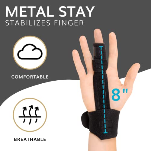 BraceAbility Finger Splint - Adjustable Support Guard for Jammed or Broken Knuckle Treatment, Medical-Grade Aluminum Immobilizer to Straighten Trigger Finger, Arthritis Pain Relief Brace (Universal) from BraceAbility