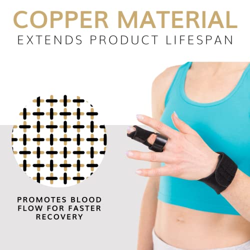 BraceAbility Finger Splint - Adjustable Support Guard for Jammed or Broken Knuckle Treatment, Medical-Grade Aluminum Immobilizer to Straighten Trigger Finger, Arthritis Pain Relief Brace (Universal) from BraceAbility