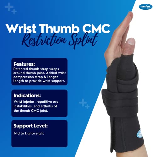 Comfort Cool Wrist Thumb CMC Restriction Brace. Right Large. by North Coast Medical