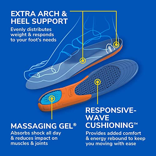 Dr. Schollâs Extra Support Insoles Superior Shock Absorption and Reinforced Arch Support for Big & Tall Men to Reduce Muscle Fatigue So You Can Stay on Your Feet Longer (for Men's 8-14) from Dr. Scholl's