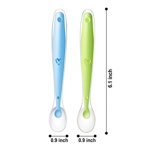 PandaEar Baby Silicone Soft Spoons| Training Feeding for Kids Toddlers Children and Infants| BPA Free 6 Pack| Great Gift Set |Gum-Friendly First Stage from PandaEar
