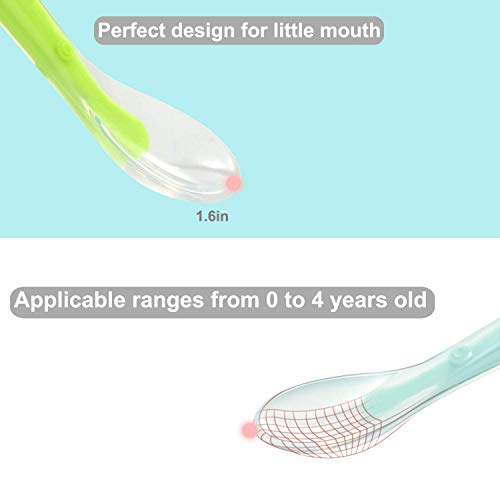 PandaEar Baby Silicone Soft Spoons| Training Feeding for Kids Toddlers Children and Infants| BPA Free 6 Pack| Great Gift Set |Gum-Friendly First Stage from PandaEar