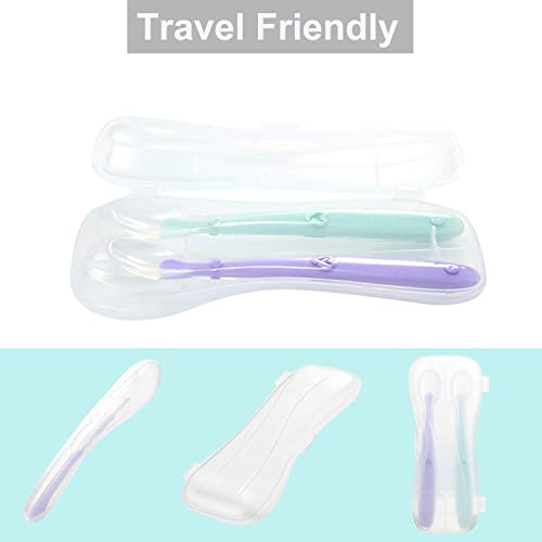 PandaEar Baby Silicone Soft Spoons| Training Feeding for Kids Toddlers Children and Infants| BPA Free 6 Pack| Great Gift Set |Gum-Friendly First Stage from PandaEar