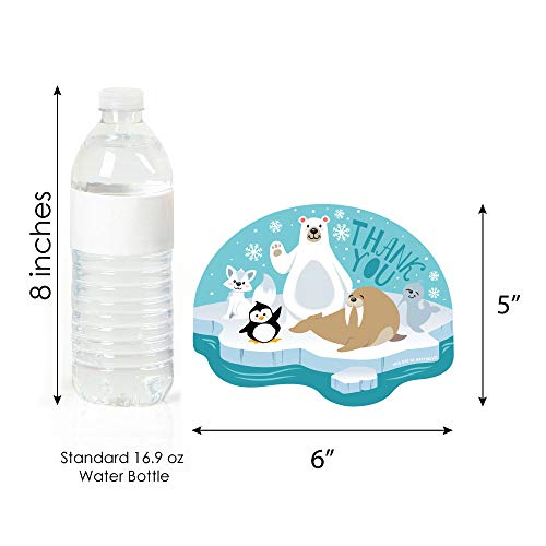 Big Dot of Happiness Arctic Polar Animals - Shaped Thank You Cards - Winter Baby Shower or Birthday Party Thank You Note Cards with Envelopes - Set of 12 by Big Dot of Happiness, LLC