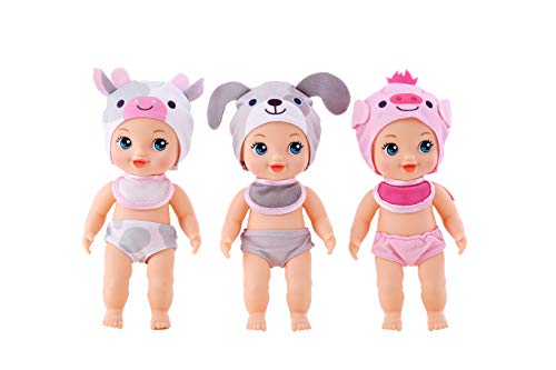KOOKAMUNGA KIDS Little Animal Cutie Triplets Dolls - Adorable Cow, Dog and Pig Themed Outfits - Dolls to Sit, Stand and Cuddle! by KOOKAMUNGA KIDS