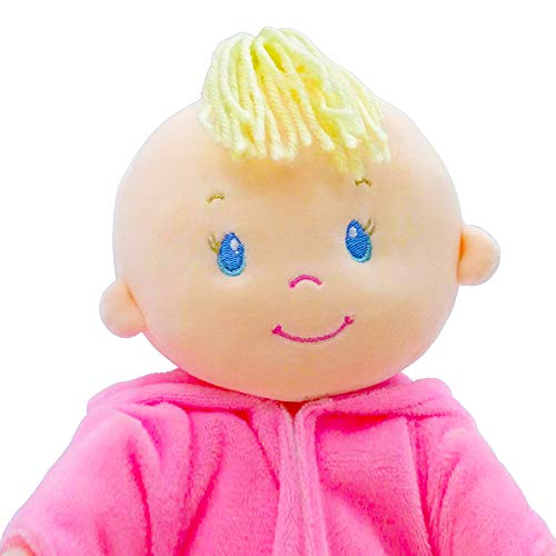 June Garden 12" Sweet Dolly Frida - Stuffed Ultra Soft Baby Bear Doll for Birth and Up - Removable Pink Outfit by June Garden
