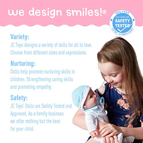 JC Toys - La Baby | Caucasian 16-inch Medium Soft Body Baby Doll | Washable | Removable Purple Outfit w/ Hat and Pacifier | for Children 12 Months + by JC Toys Group Inc.