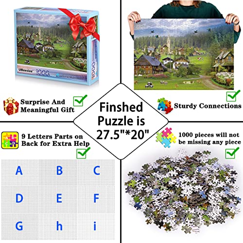 UBeesize Jigsaw Puzzles for Adults 1000 Piece- Sunset Farm Interactive Jigsaw Puzzle Game for Family Parent-Child Friend Kids Puzzle Toy Birthday Gift Home Decor by UBeesize
